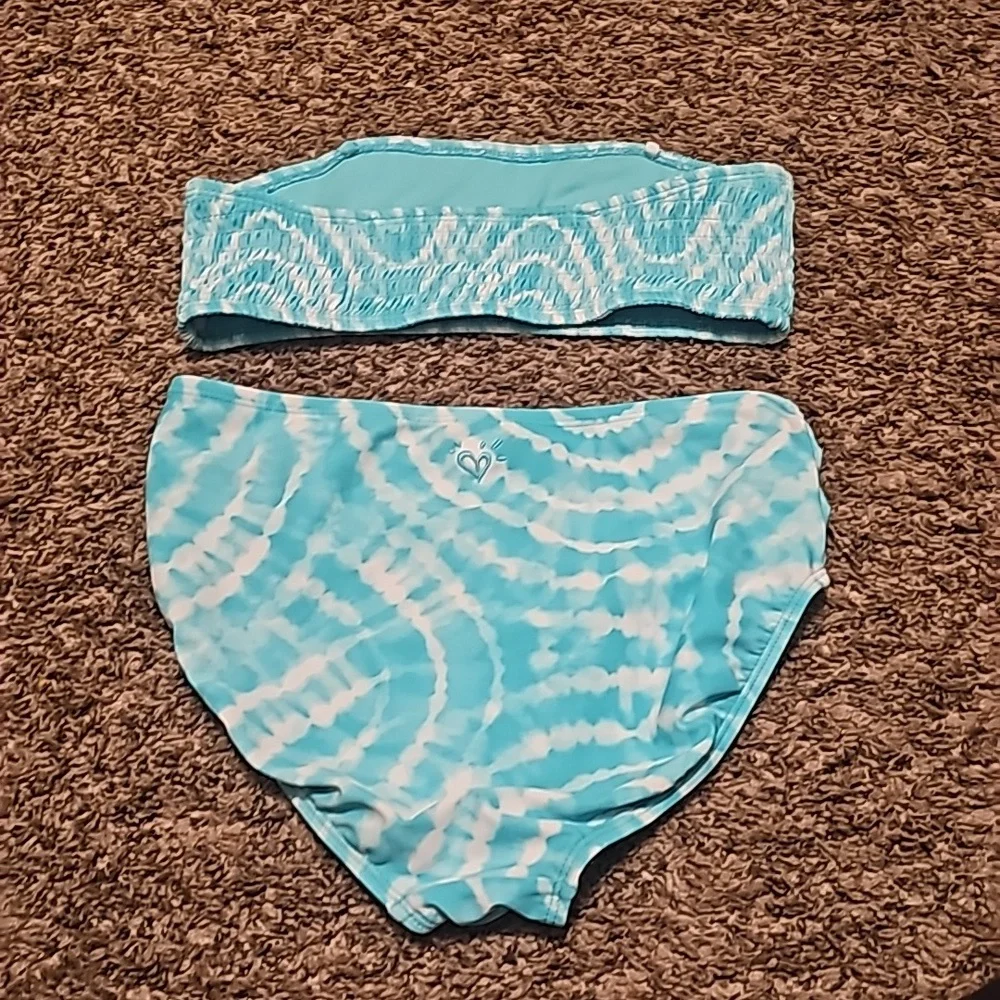 Justice girls youth sz 12 tie dye swim set